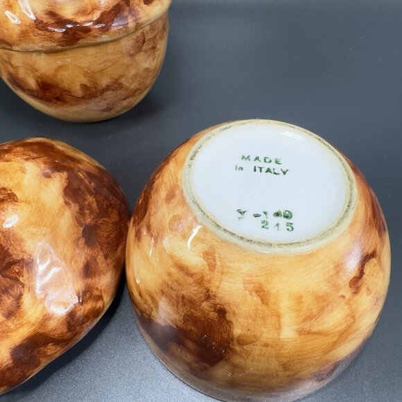 Italian Pottery Bread Pastry Cupcake Canister Jar Container Made In Italy Set 2 - Picture 10 of 13